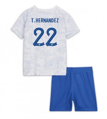 Maillot de foot France Theo Hernandez #22 Extérieur enfant Monde 2022 Manches Courte (+ pantalon court)